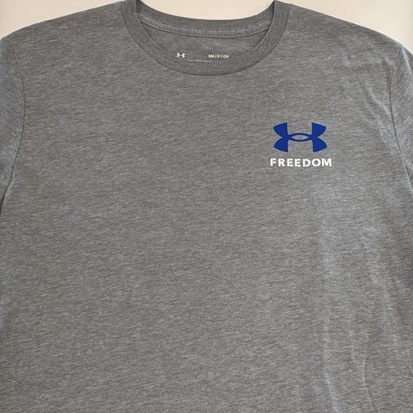 Men’s Under Armour Freedom Banner Gray T-Shirt American Flag Graphic S - Picture 2 of 14